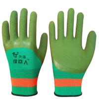 艺手橡胶手套劳保浸胶防滑工作防护工地发泡耐磨王绿巨人手套 绿巨人[ 正品 ] 6双[ 试用]