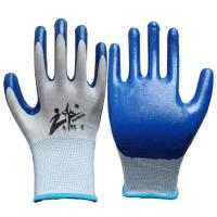 牛郎星NL218乳胶涂胶防油薄款透气耐磨防水防油防滑防割手套 正品牛郎星蓝色丁腈 2双