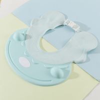 第三代宝宝硅胶防水洗头帽婴儿童可调节洗发帽小孩子洗澡神器浴帽 清新蓝