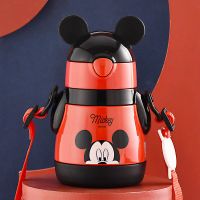 迪士尼儿童保温杯男女带吸管水杯幼儿园宝宝婴儿防摔高颜值学饮壶 红米奇310ml-升级316