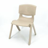 儿童靠背椅加厚宝宝凳子塑料家用小椅子幼儿园马卡龙宝宝椅可叠加 卡其色坐高26cm(送脚套)