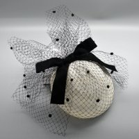 复古网纱小礼帽女法式宫廷欧式名媛晚宴礼服发饰新娘婚纱摄影头饰 米白色