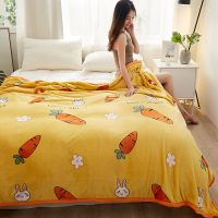 包边加厚四季毯子法兰绒空调被子双面绒珊瑚绒盖毯毛毯保暖床单 小萝卜(细腻包边不掉毛) 100*150cm盖腿毯约0.7斤