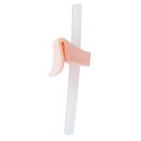 宝宝卡扣硅胶吸管喝粥神器儿童水杯软管婴儿辅助喝汤喝水管子大孔 1条粉色