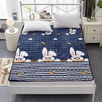 法兰绒床垫双人1.8m床褥子1.5冬天保暖学生宿舍单人榻榻米垫被1.2 眼镜兔子 0.9m宽*1.9m长