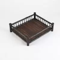 手工紫竹茶棚架博古架杯托壶托茶托盘茶具收纳盒茶盘茶道配件 紫竹方形竹板茶盘 均码