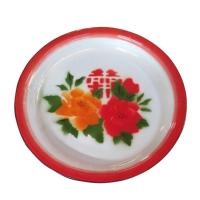 经典老式茶盘婚庆茶具专用盘家用菜盘大盘鸡鱼盘水果盘圆形老托盘 红茶盘 30cm随机花