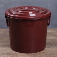 【买一送四】茶桶垃圾过滤排水桶茶台茶水废水桶功夫茶具配件家用 3.5L圆桶（红飘花）无赠品