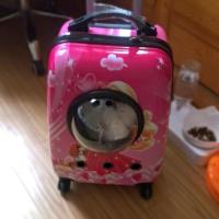 宠物拉杆箱猫咪户外便携式旅行箱太空舱宠物万向轮透气大容量中型 花型随机小型宠物特价款