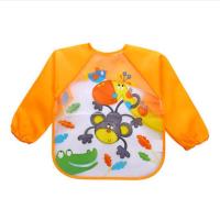 宝宝吃饭罩衣防水免洗儿童喂饭长袖衣服小孩倒穿饭兜EVA反穿餐衣 长颈鹿小猴 2-3岁