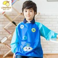 宝宝罩衣儿童围裙婴儿吃饭防水防脏围兜画画衣反穿长袖幼儿园秋冬 蓝色收音机画画衣 S（建议身高80-95CM）