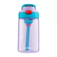Contigo康迪克学生吸管杯儿童可爱防漏便携小清新塑料水杯400ml 紫色400ml