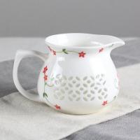 南金景德镇公道杯玲珑蜂巢镂空茶具茶漏隔套装分茶器茶海公杯[9月25日发完] 玲珑小红花