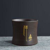 万庆兴 紫砂杯办公品茗杯小号紫砂茶杯子主人杯功夫茶杯茶具套装 黑金砂禅-款一