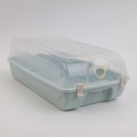 大号加厚透明鞋盒家用收纳盒翻盖男女鞋子简易塑料鞋柜防尘防潮 蓝色 一个装