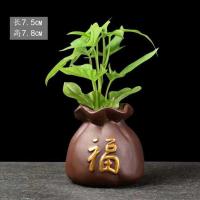 迷你花盆陶瓷水培花器绿萝桌面花插玻璃水培办公厅茶创意特价清仓 钱袋子