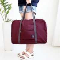 韩版大容量可折叠行李收纳包男女学生 可套拉杆箱手提行李袋 普通款酒红色 一个