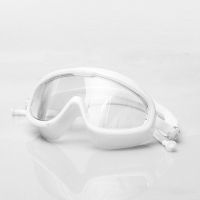 游泳眼镜潜水大框成人男士女士防水防雾泳镜不起雾高清泳帽套装女 单泳镜(袋装) 小框竞技镜-[浅黑]