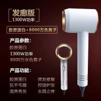 德国电吹风机家用大功率发廊大风力负离子护发宿舍用学生小型风筒 珍珠白 [进阶版1300W]蓝光款
