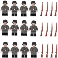 兼容乐高积木军事小人男孩子军事人仔儿童匹配乐高拼装玩具 德军12人12枪