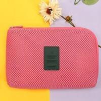 旅行整理袋数码收纳包手机配件移动电源包装数据线包耳机包 珊瑚色 小号