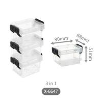 禧天龙特价时尚透明收纳箱带盖迷你可爱储物盒塑料小号整理箱 6647