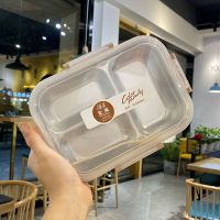 304不锈钢儿童饭盒便当盒上班族便携小学生保温带餐具1人餐盒防烫 粉色三格1000ML