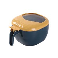 家用调味盒厨房用品四格调料盒带小勺子调料罐创意盐味精收纳盒 孔雀蓝（高端加厚）