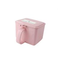 小麦秸秆调味盒调料瓶罐套装厨房用品佐料瓶盐罐糖罐调料盒调味罐 粉红 2格