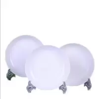 景德镇陶瓷盘子家用创意盘子菜盘水果盘家用菜碟子餐具套装可微波 3个7英寸圆盘 纯白