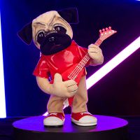 儿童电动毛绒玩具会弹吉他唱歌跳舞的狗狗学舌说话猴子男女孩礼物 红色吉他小狗 120首歌电池版