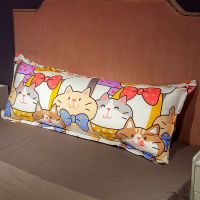 长款双人枕头大号情侣枕头枕芯套装床头靠垫靠枕靠背可爱女生拆洗 小清新枕头[大脸猫+枕套+枕芯] 小号(长60cmx宽35