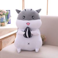 可爱仓鼠暖手抱枕布娃娃公仔毛绒玩具生日礼物女情人节少女心玩偶 灰色大笑 22厘米无瓜子无插手