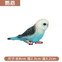 仿真动物模型老鹰鹦鹉猫头鹰鸟类雪雕火烈鸟白鹤鸵鸟科教玩具礼物 蓝色鹦鹉