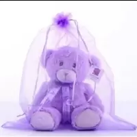 伊犁薰衣草小熊可加热紫色泰迪熊毛绒公仔玩具女生生日礼物安神 20厘米小熊