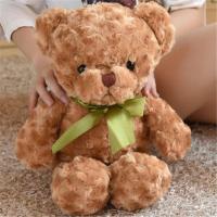 小泰迪熊洋娃娃毛绒玩具小熊公仔可爱床上女生小号白色布偶包玩偶 棕色绿丝巾款 30厘米