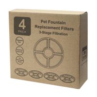 猫咪饮水机循环流动水盆猫用狗喂水活水机喝水神器宠物自动饮水器 滤芯4片装[圆形] 视窗款