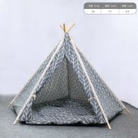 猫窝猫帐篷冬季温暖四季通用狗窝垫子可拆洗猫窝猫房狗狗宠物帐篷 灰箭头 加绒双面 四角款L