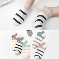 [5-10双]袜子女中筒棉袜秋冬韩版日系学院风保暖女士长筒袜ins [女短袜 星星条纹5双] [5双体验装]