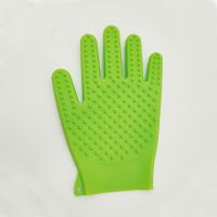给猫咪狗狗毛去浮毛防抓咬宠物用品梳毛刷洗澡撸猫神器手套清洁器 [绿色单只]左右手通用_