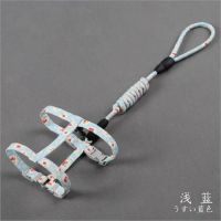 猫咪防挣脱牵引绳遛猫绳猫胸背带可调节日系潮品幼猫链子宠物用品 淡蓝小花 M胸围26-40 6-14斤宠物