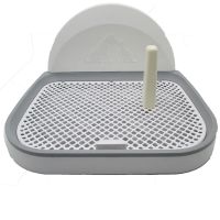 狗狗厕所 带立柱带墙大号泰迪金毛宠物便盆 狗狗厕所清洁用品 粉红色 小号(加挡板)