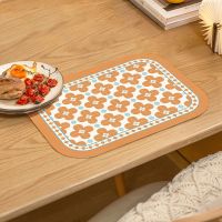 ins西餐垫皮革餐垫防水防油隔热防烫餐盘碗垫餐桌垫学生书桌桌垫 活力橙 各种形状皆可定制