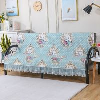 折叠沙发床垫无扶手沙发垫防滑四季通用单人双人沙发套万能罩全包 繁花似锦-绿色 45*45[无花边坐垫]颜色随机发