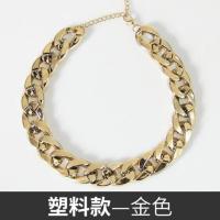 泰迪巴哥法斗狗狗金链子中小型犬项圈宠物项链挂件大金链猫咪用品 塑料款式金色 M-中型