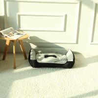 【送玩具】狗窝四季通用可洗大中小型犬泰迪金毛狗猫垫子宠物用品 黑灰色（厚实耐咬耐脏） L:70*75*15CM(25斤内