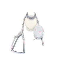 狗狗牵引绳项圈胸背带狗绳小型犬泰迪狗狗猫绳子宠物狗狗链子 碎花+灰色 S[建议4-6斤]送零食包