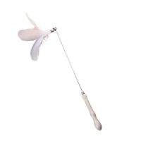 猫咪玩具项圈逗猫棒踢踏逗猫棒自嗨玩具羽毛铃铛猫玩具自嗨神器 手柄款白色