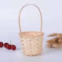 手提篮 藤编花篮 柳编小竹篮 收纳篮编织篮采摘野餐篮 编织蔬菜篮 如图 大号:9cmx7cm 全高17cm