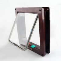 猫门自由出入洞宠物猫咪小狗狗进出的门洞适合玻璃门窗木门铁 深棕色S